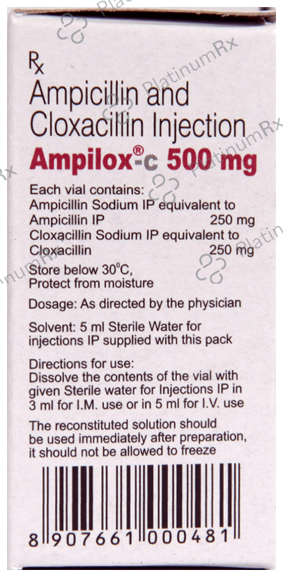 Ampilox C 500 mg/500 mg Injection