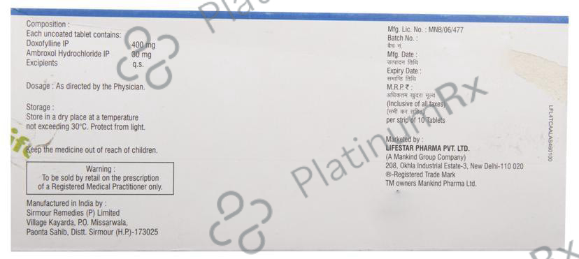 Ventidox Bro 30/400mg Tablet 10s