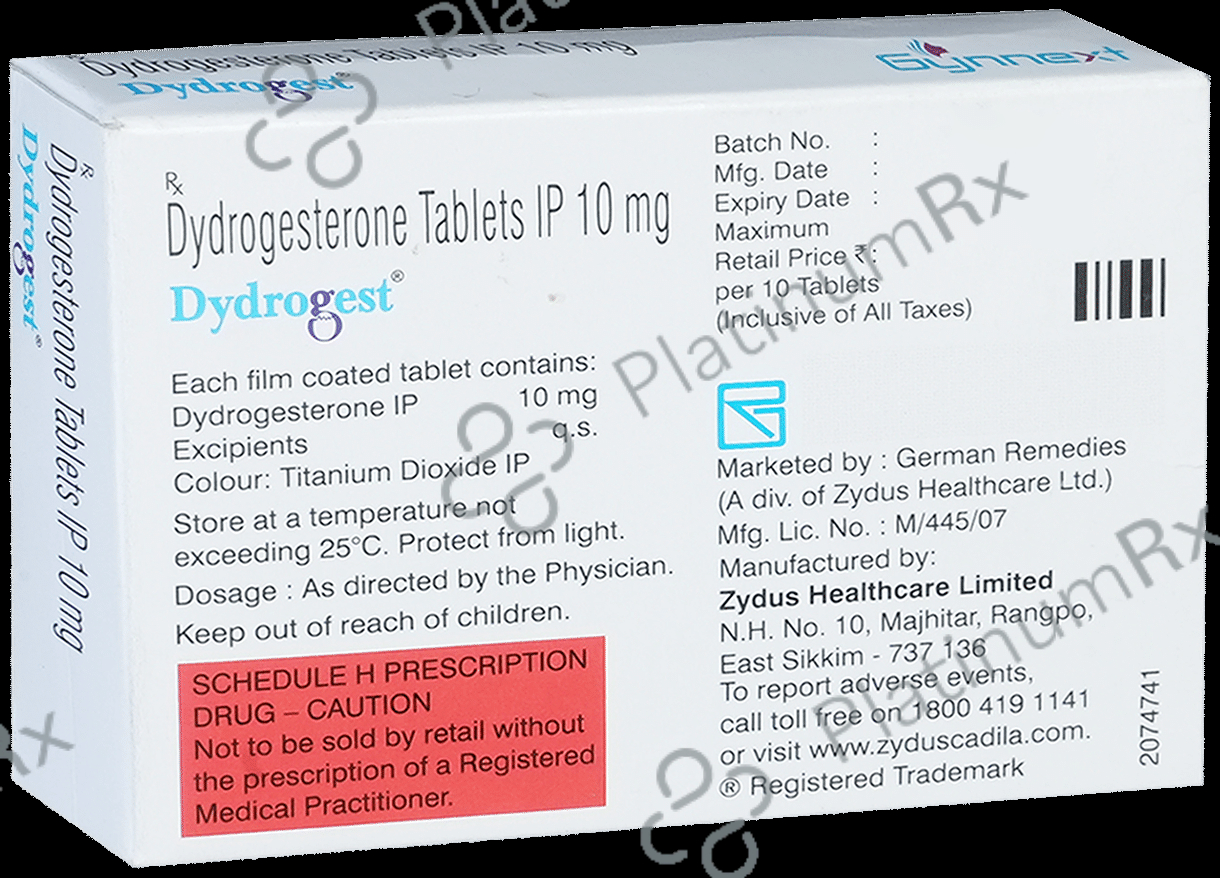 Dydrogest 10mg Tablet 10s