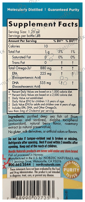 Nordic Naturals Children's DHA Xtra 880mg Omega 3