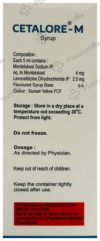 Cetalore M 2.5//4mg Syrup 60ml