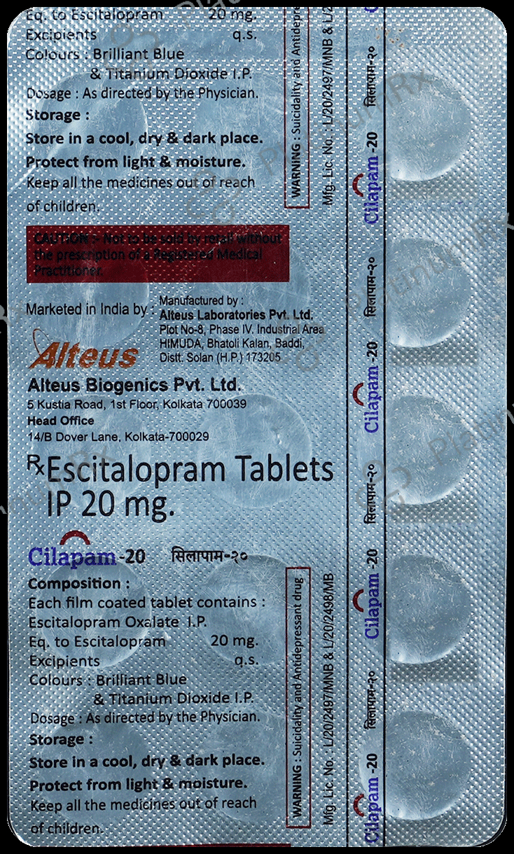 Cilapam 20 Tablet 15 Tablet