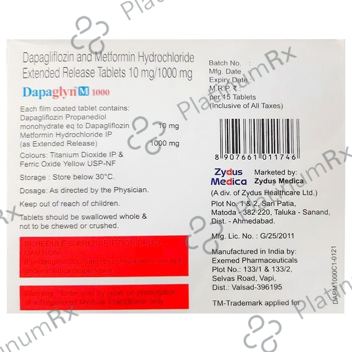 Dapaglyn M 1000mg Tablet ER 15s