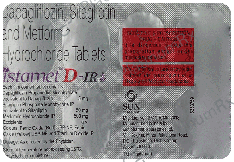 Istamet D IR 5/50/500mg Tablet 7s