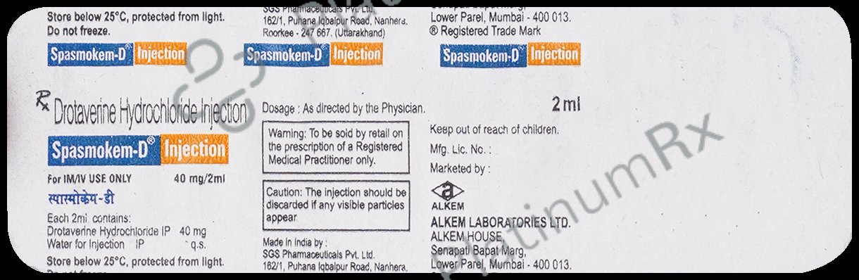 Spasmokem D 40mg Injection