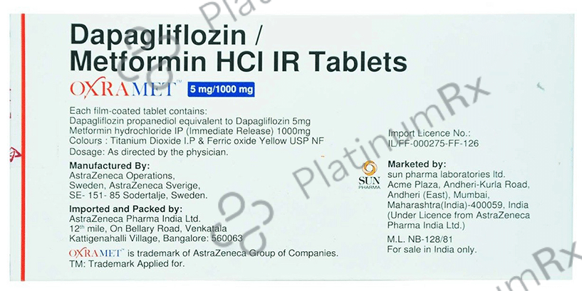 Oxramet 5/1000mg Tablet IR 14s