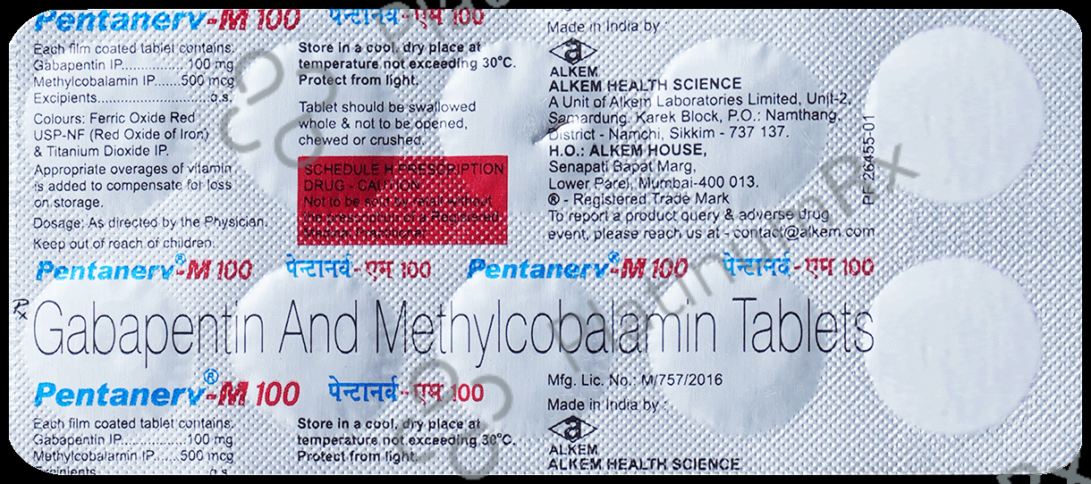 Pentanerv M 100mg/500mcg Tablet
