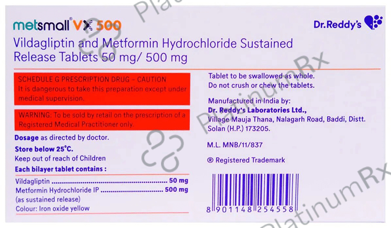 Metsmall VX 500/50mg Tablet SR 10s