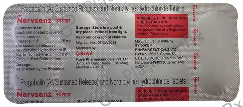 Nervsenz 75mg/10mg Tablet