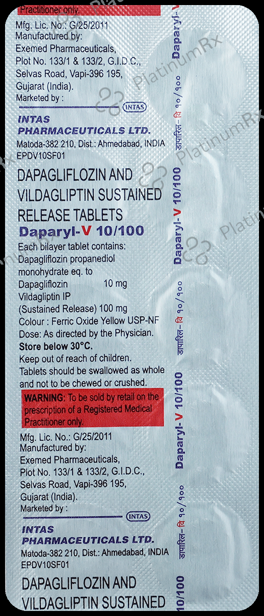 Daparyl V 10/100mg Tablet 10s