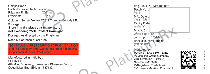 Rifastop 200mg Tablet 10s