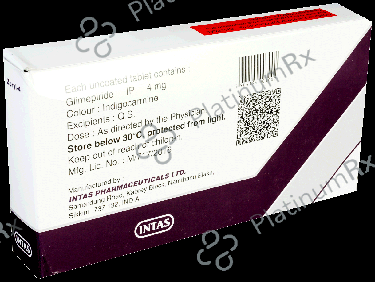 Zoryl 4mg Tablet 15s