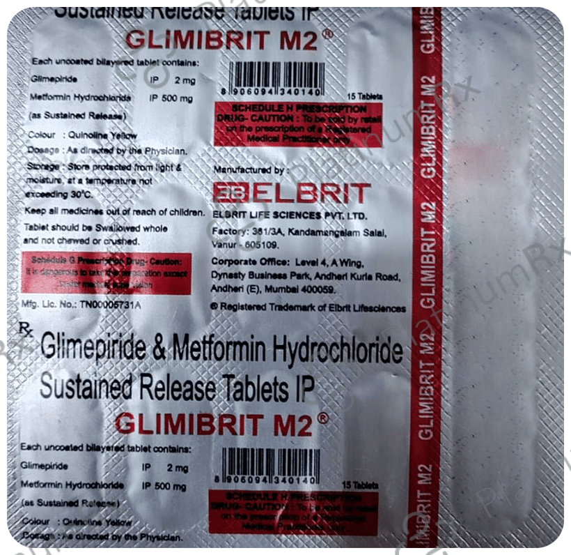 Glimibrit M 2/500mg Tablet SR 15s
