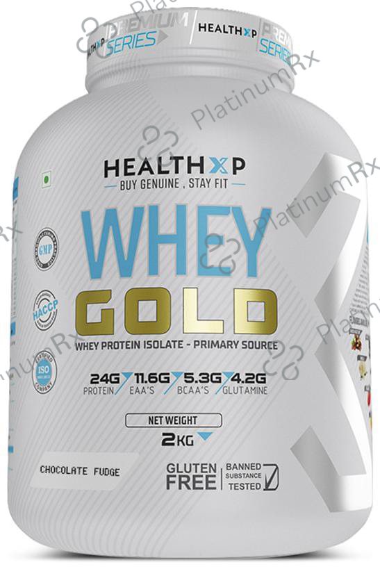 HealthXP Whey Gold Whey Protein Isolate Powder Chocolate Fudge 2 kg