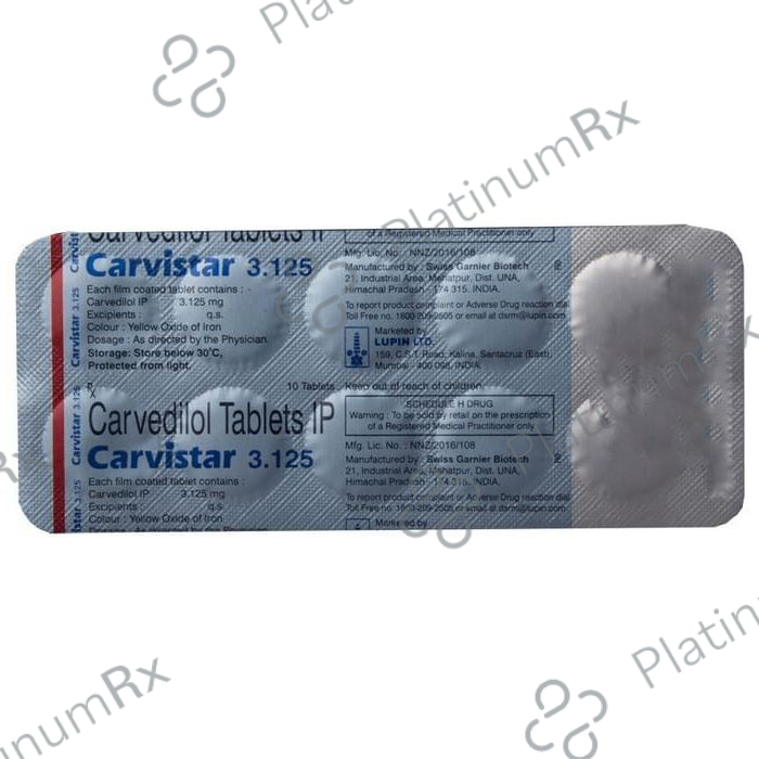 Carvistar 3.125mg Tablet 15s