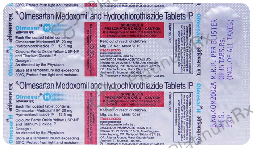 Olmesar H 12.5/20mg Tablet 15s