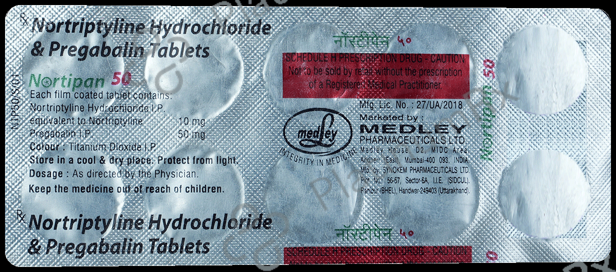 Nortipan 50mg/10mg Tablet