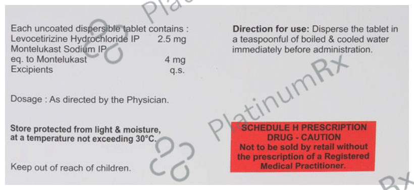 Levokast Kid 2.5/4mg Tablet 10s