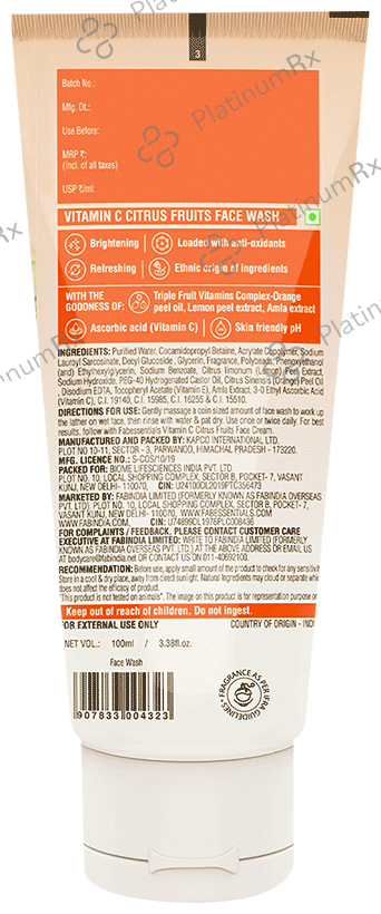 Fabessentials Vitamin C & Citrus Fruits Face Wash