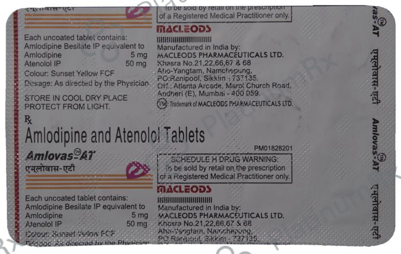 Amlovas AT 5/50mg Tablet 15s