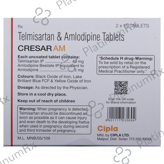 Cresar AM 5/40mg Tablet 15s