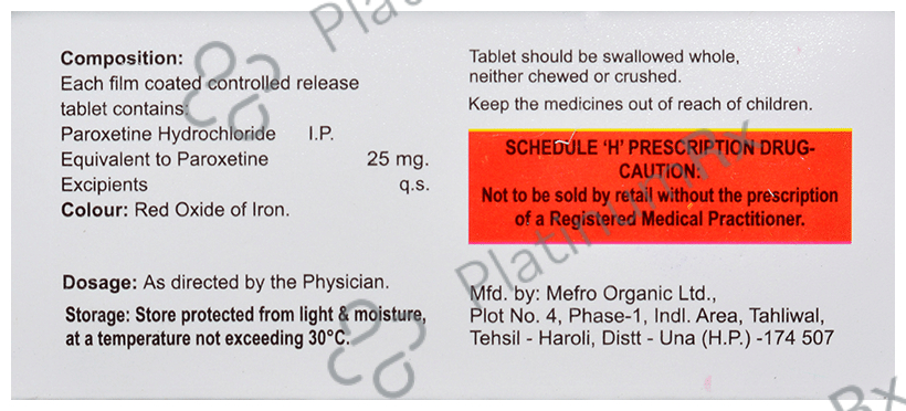 Paxtine 25 Tablet CR
