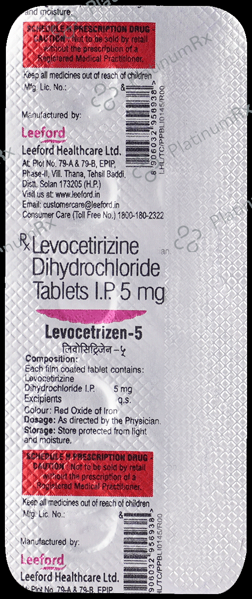 Levocetrizen 5mg Tablet 10s