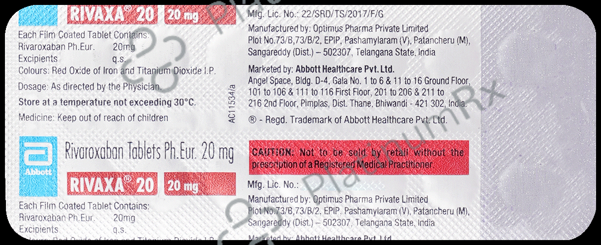 Rivaxa 20mg Tablet 14s
