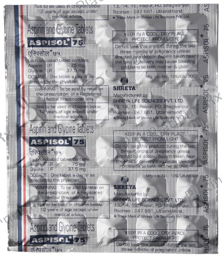 Aspisol 75/37.5mg Tablet 30s