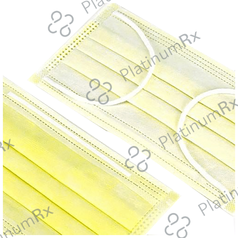 Debonair 3 Ply Protective Face Mask Free Size Yellow 50 masks