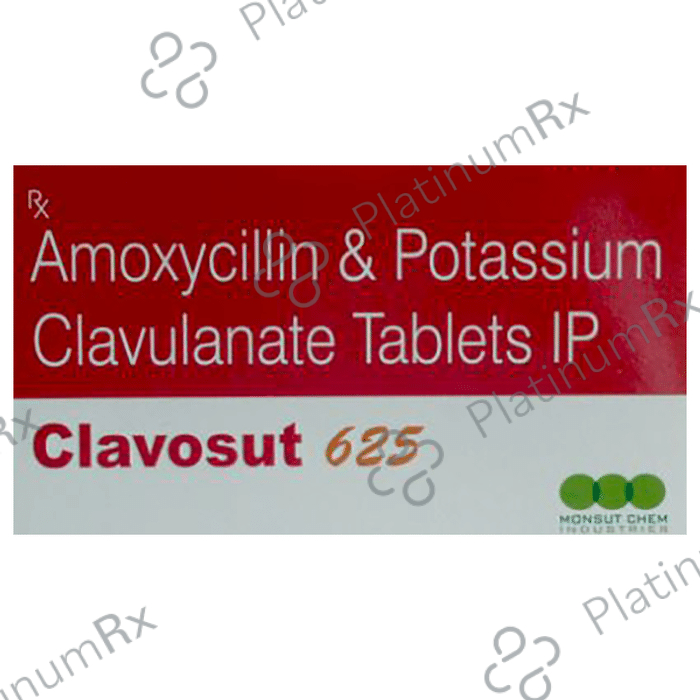 Clavosut 500mg/125mg Tablet