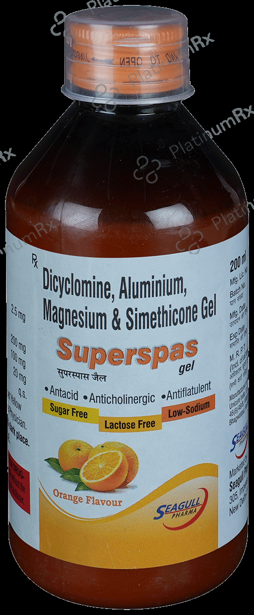 Superspas Oral Gel Orange Sugar Free 200 Oral Gel
