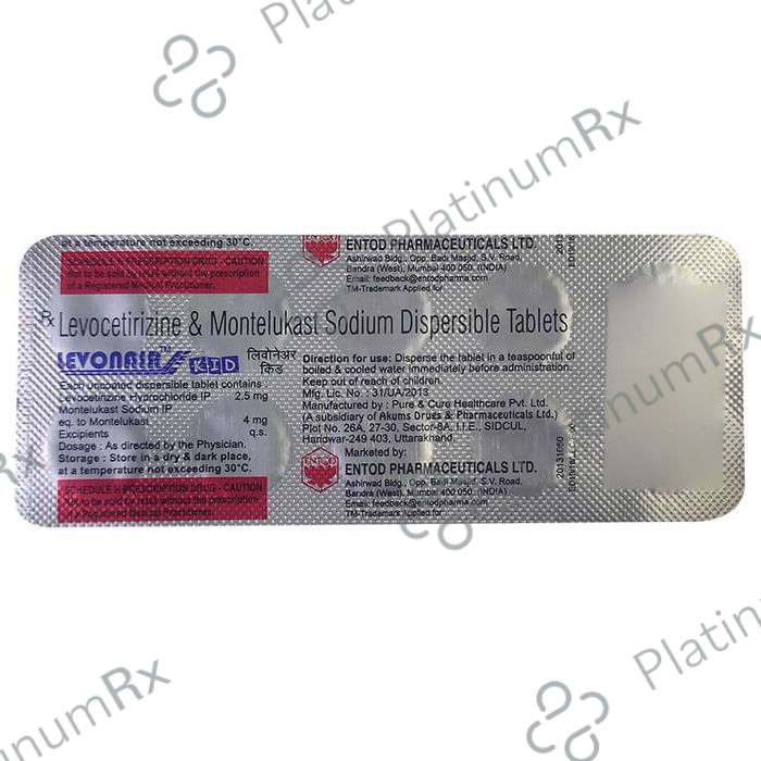 Levonair Kid 2.5mg/4mg Tablet DT