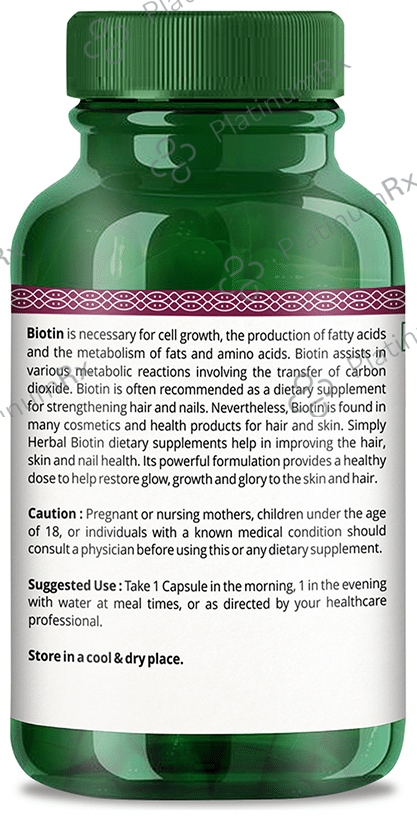 Simply Herbal Biotin Vegetarian Capsules