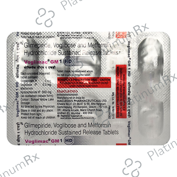 Voglimac GM 1 HD 1/500/0.3mg Tablet SR 15s