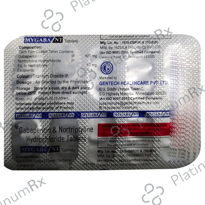 Mygaba NT 400mg/10mg Tablet 10 tablets