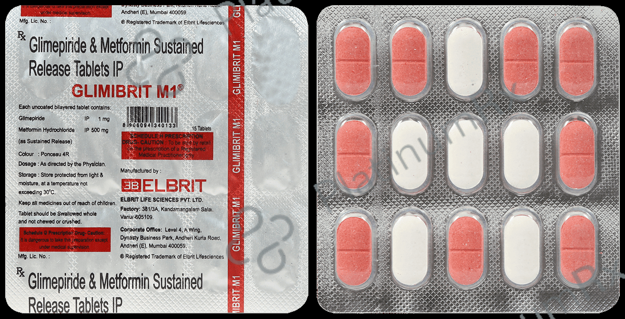 Glimibrit M 1/500mg Tablet 15s