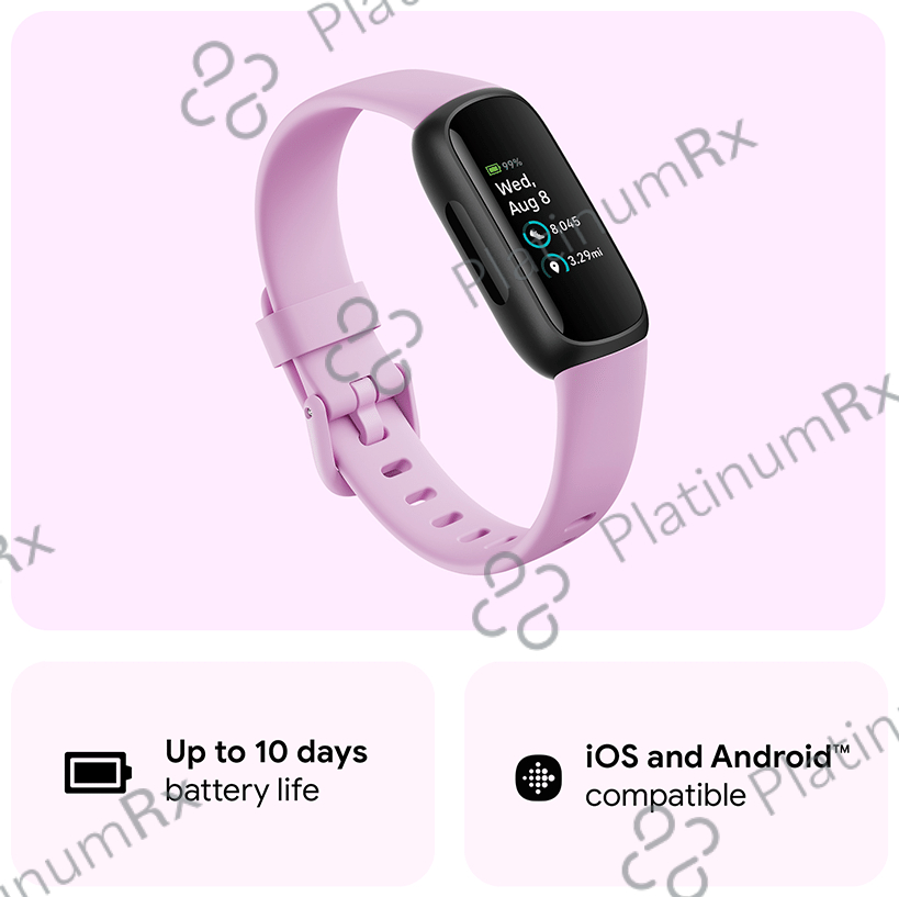 Fitbit Inspire 3 Health & Fitness Tracker Lilac Bliss,Black