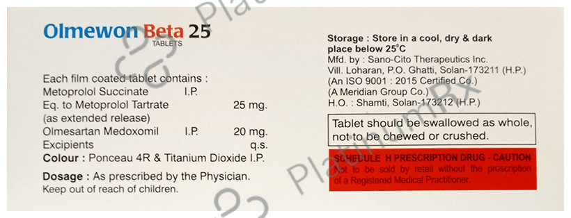Olmewon Beta 25 Tablet ER