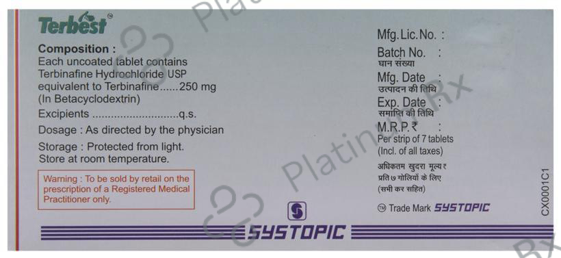 Terbest 250mg Tablet 7s