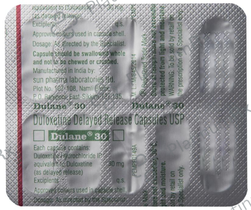 Dulane 30mg Capsule 10s