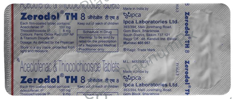 Zerodol TH100/8mg Tablet 10s