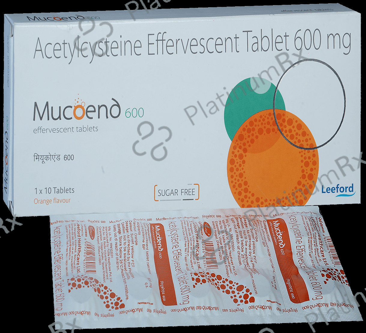 Mucoend 600mg Tablet Orange Sugar Free 10s