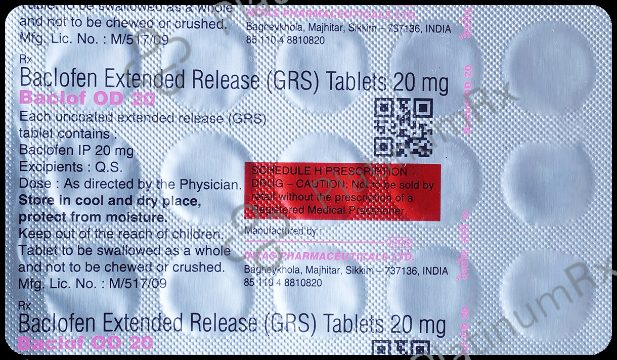 Baclof OD ER 20mg Tablet 15s