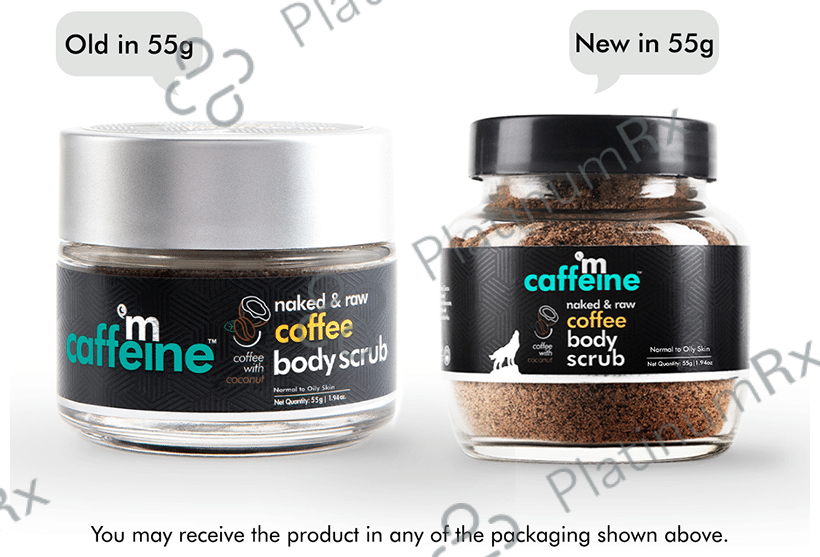mCaffeine Naked & Raw Coffee Body Scrub - For Normal to Oily Skin 55 gm