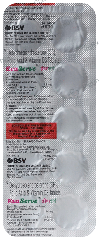 Evaserve 75/4500mcg/3000IU Tablet 10s