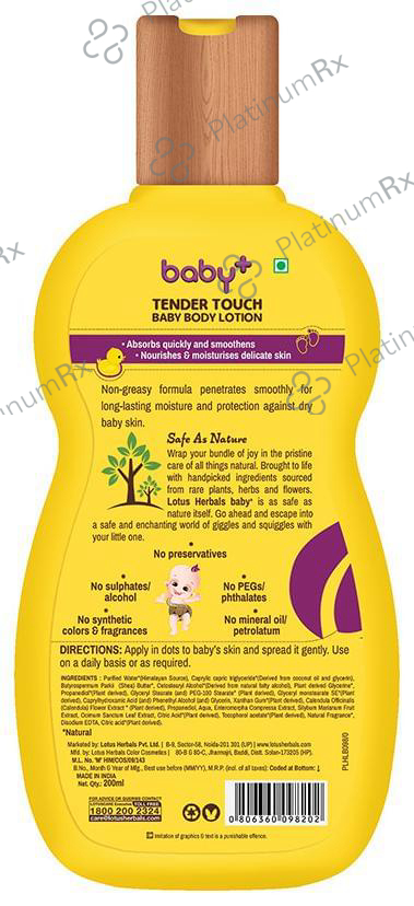 Lotus Herbals Baby+ Tender Touch Baby Body Lotion 200 ml