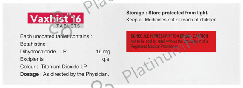 Vaxhist 16mg Tablet