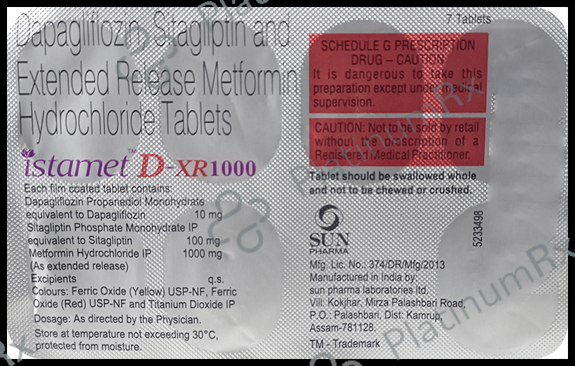Istamet D XR 10/1000/100mg Tablet ER 7s