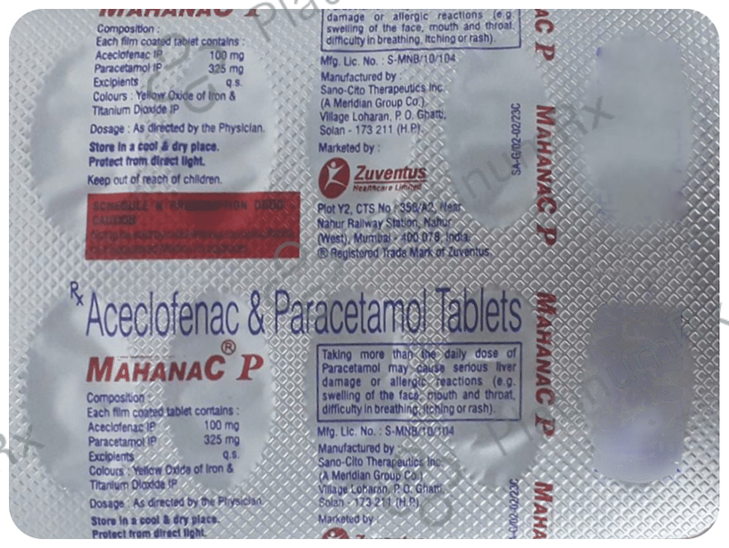 Mahanac P Tablet 100/325